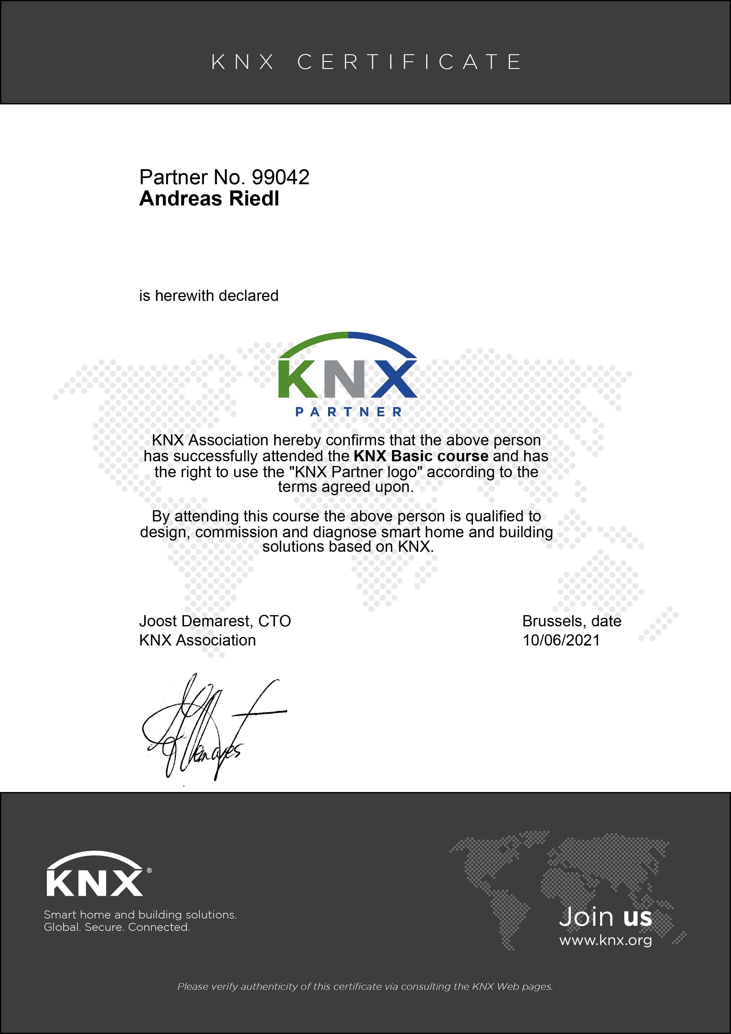 KNX Zertifikat